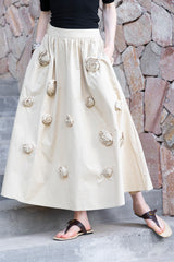 Three-Dimensional A-Line Long Skirt