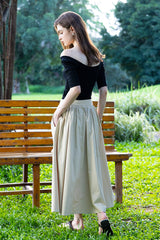 Three-Dimensional A-Line Long Skirt