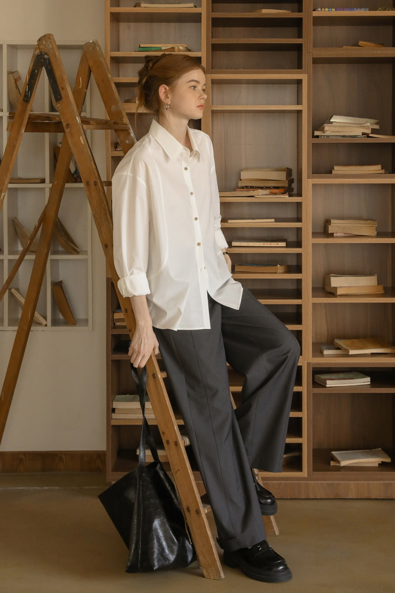 Deconstructed Loose-Fit Long Sleeve Shirt