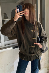 Belted Buckle Jacket Coat