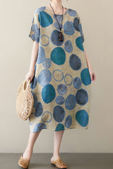 Polka Loose Linen Dress