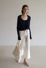 Striped Vest Cardigan Set