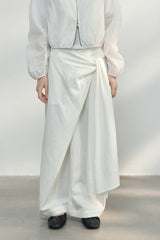 Lace-Up Wide-Leg Slacks