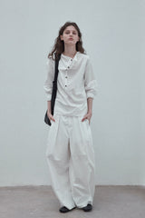 Swing Collar Long-Sleeved Top