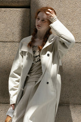 Lace-Up Loose Trench Coat Jacket