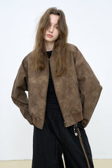 Cropped Silhouette Baseball Jacket