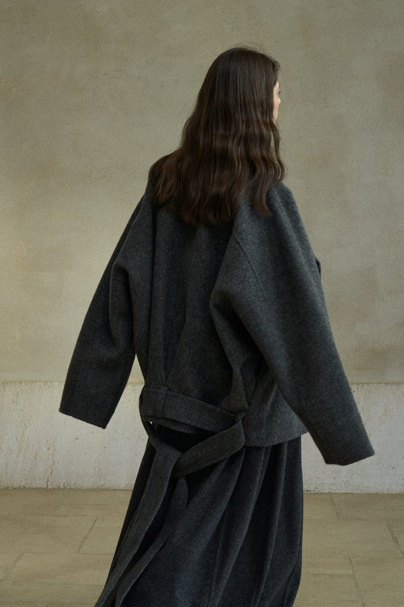 Large Lapel Double-Breasted Reversible Jacket