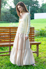 Strappy Drape Long Skirt