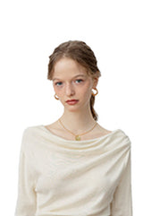 French One-Shoulder Swing Knit