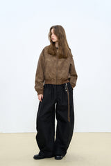 Cropped Silhouette Baseball Jacket