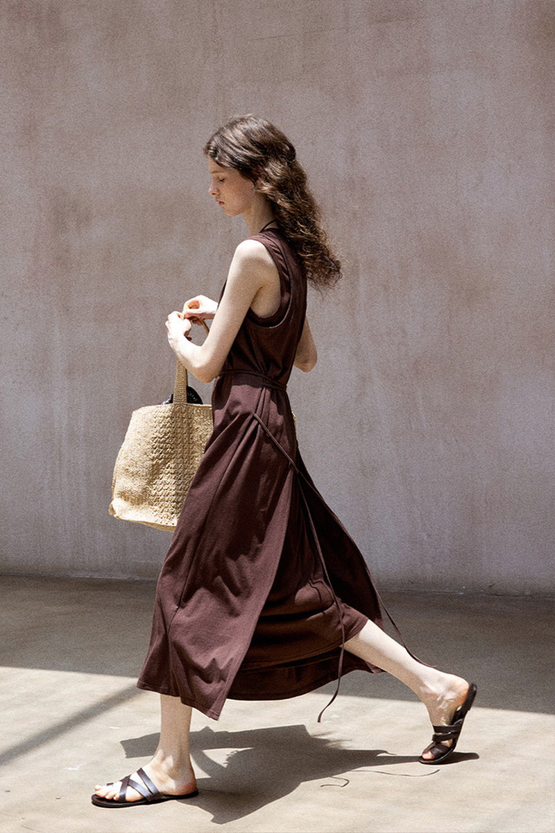 Layered-Look Knit Vest Dress