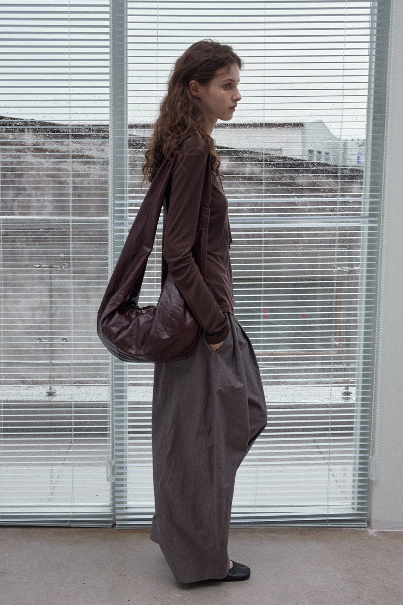Pleated Wide-Leg Floor-Length Pants
