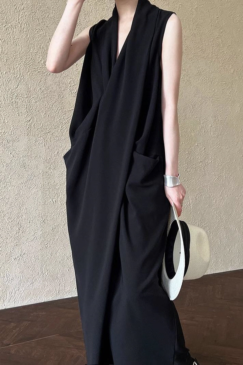 Irregular Sleeveless Goddess Long Dress