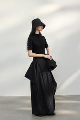 Backless Turtleneck Slim T-Shirt