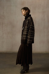 Oversized Fair Isle V-Neck Cardigan