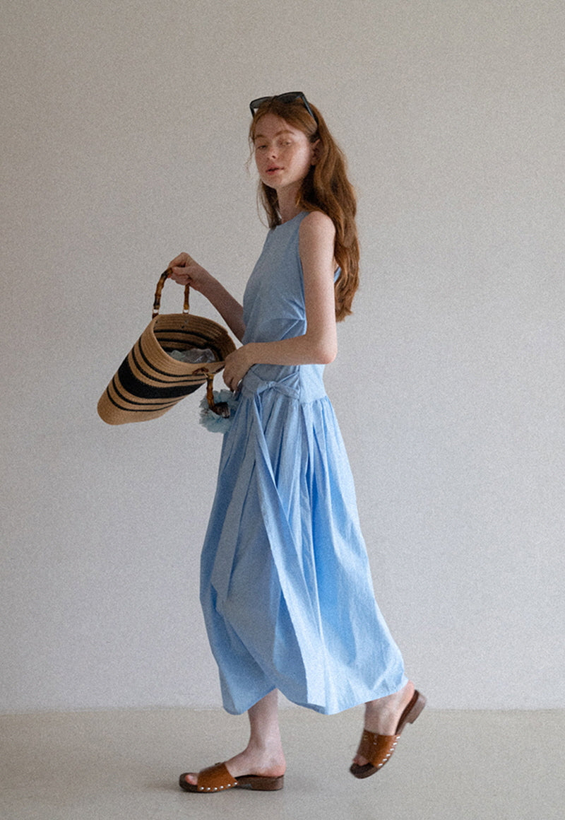 Strappy Bow A-Line Midi Dress