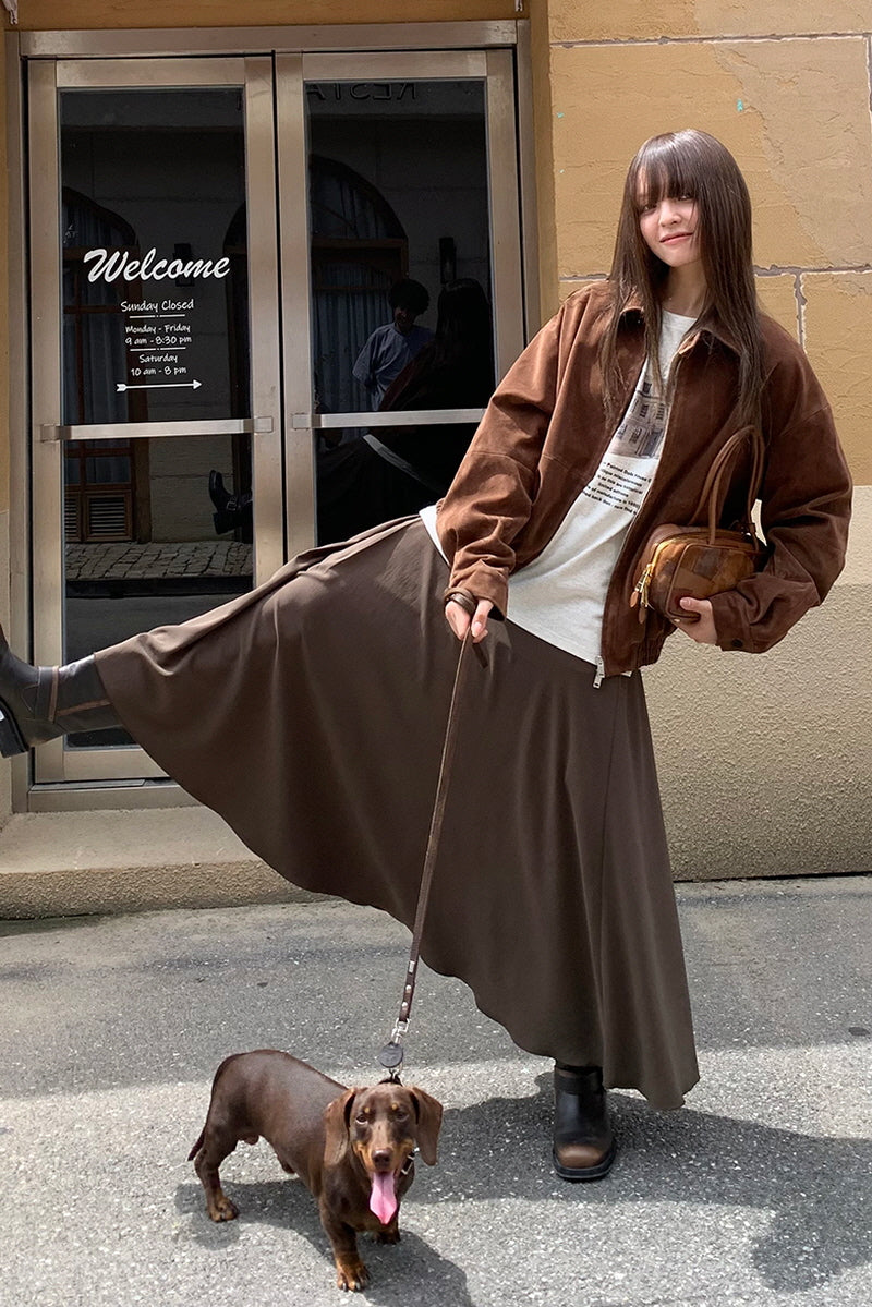 Flowy High-Waist Drape Skirt