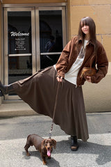 Flowy High-Waist Drape Skirt