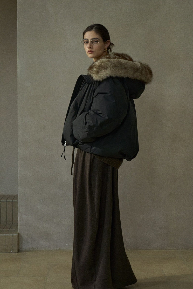 Hooded Balloon Puffer Jacket