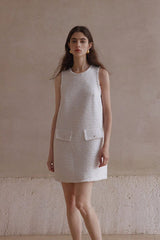Raw Edge Crew Neck Dress