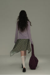Slanted Neckline Long Sleeve T-Shirt