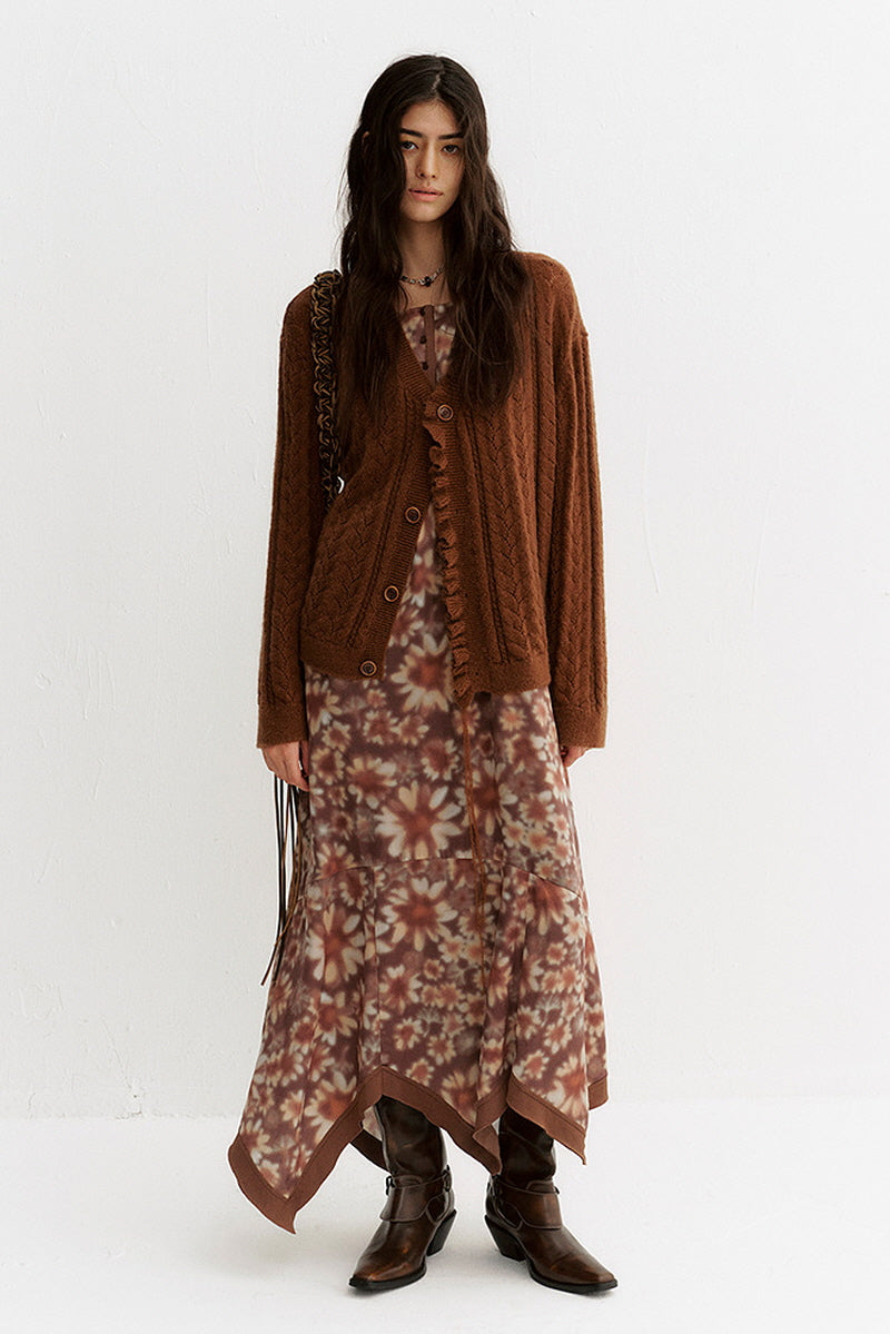 Asymmetric Hem Slip Dress