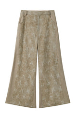 Cut-Out Panelled Straight-Leg Trousers