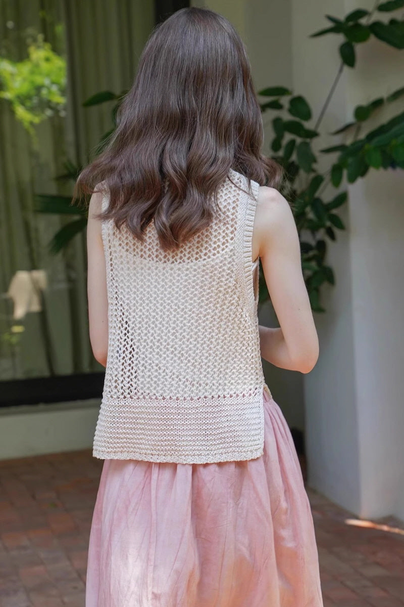 Vintage Mesh Inner Layer Knit Top