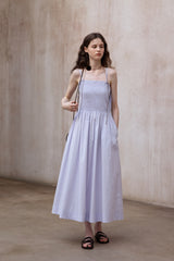 Shirred Strap Maxi Dress