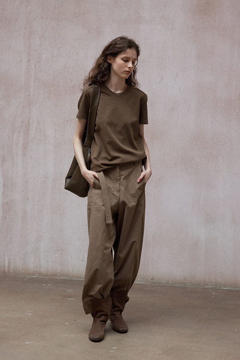 Relaxed Scimitar Wide-Leg Pants