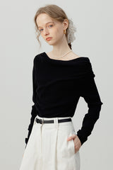 French One-Shoulder Swing Knit