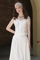 Vintage Rose Embroidery Cropped Vest