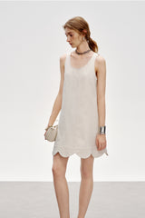 Petal Hem Sleeveless Vest Dress