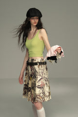 Hand-Pleated Midi Skirt