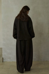 Floral-Texture Airy Slacks