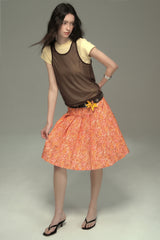 Press-Pleated A-Line Skirt