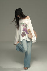 Asymmetrical Neckline Long Sleeve T-Shirt