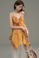Irregular Check Camisole Top