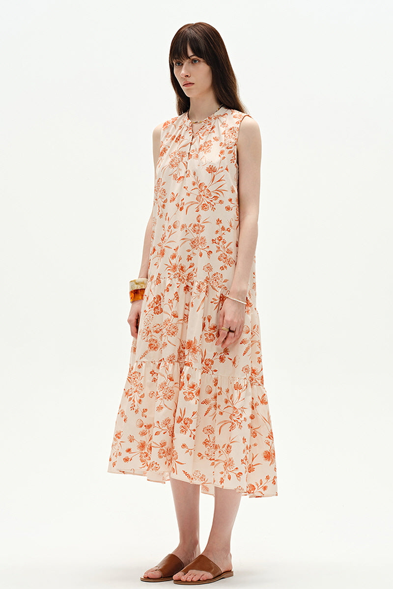 Small Stand Collar Sleeveless Loose Fit Dress