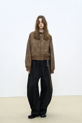 Cropped Silhouette Baseball Jacket