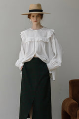 Fly Sleeve Cutout Panel Long Shirt