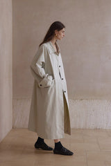 Textured Tunic Long Trench Coat