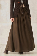 Pleated High-Waist Midi Skirt