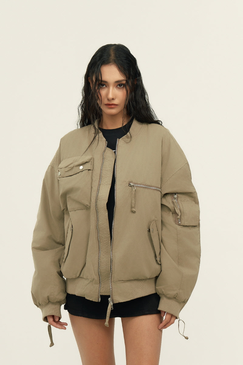 Pocket Zipper Baseball Jacket