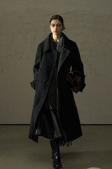 Classic Long Lapel Double-Breasted Coat