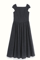 Square Neck Small Fly Sleeve Casual Dress