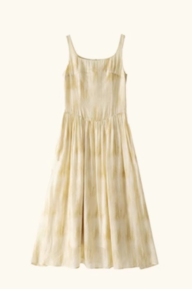 Square Neck High Waist Slim Slip Dress