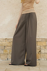Accordion Pleated Wide-Leg Suit Pants