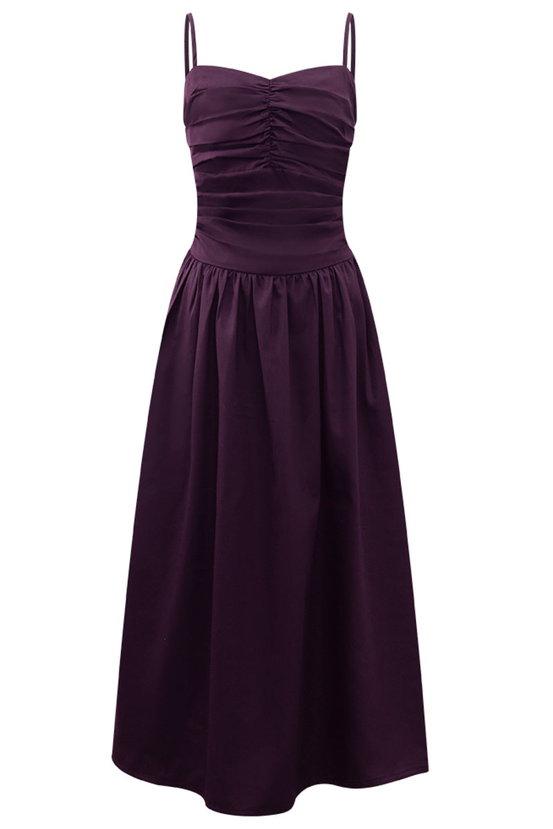 V-Neck Pleated Slip Dress