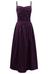 V-Neck Pleated Slip Dress